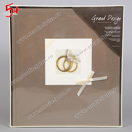 Свадебный фотоальбом с кольцами в коробке с прозрачной крышкой