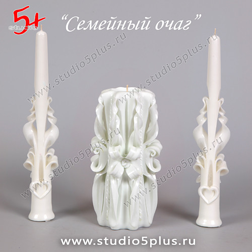 Свечи Семейный очаг - набор из трех свечей на свадьбу