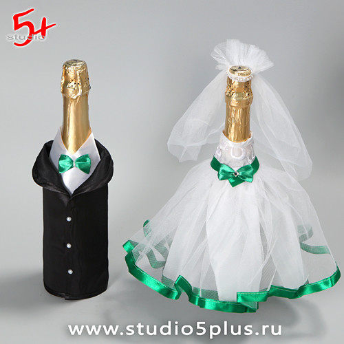 Свадебные бутылки, свадебное шампанское, украшение бутылок шампанского- горыныч45.рф